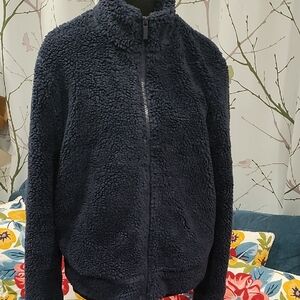 Navy Sherpa Fleece Jacket